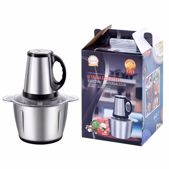 Preço de fábrica cozinha alimentos vegetais moedor de carne casa melhor mini 2l 3l aço inoxidável picador de carne elétrico para venda